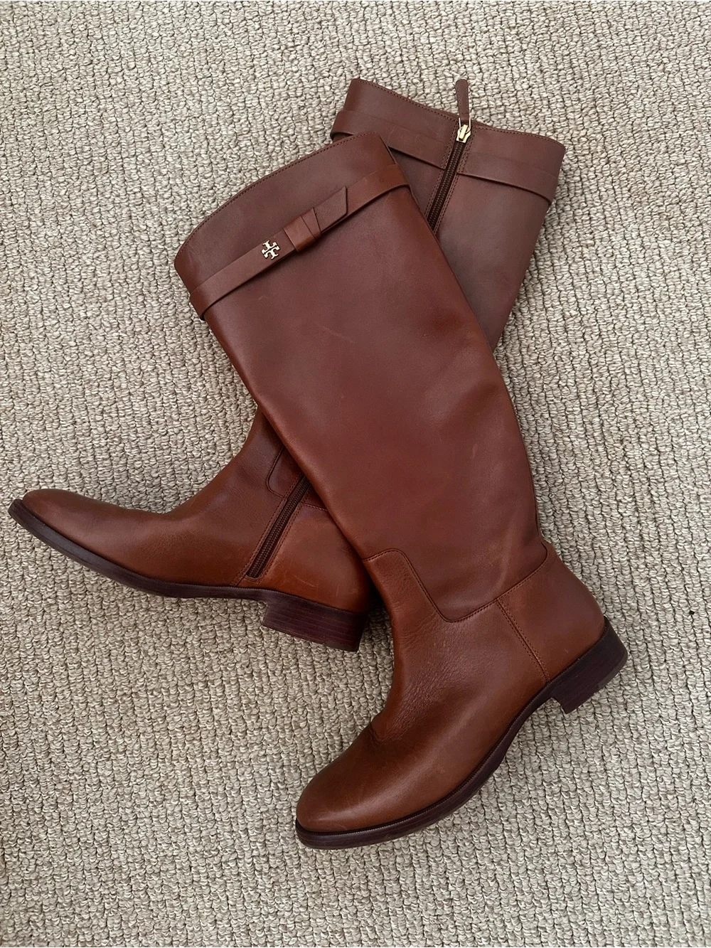Tory Burch Chestnut Brown Leather Boot